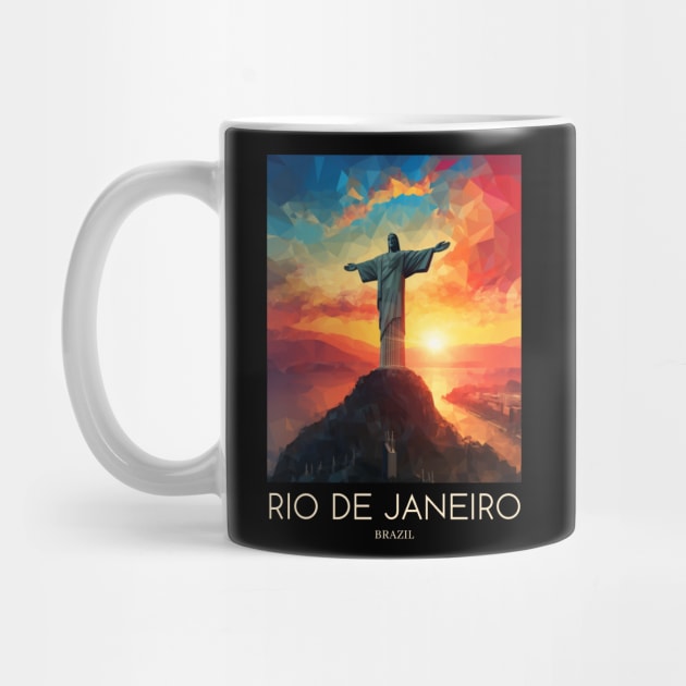 A Pop Art Travel Print of Rio de Janeiro - Brazil by Studio Red Koala